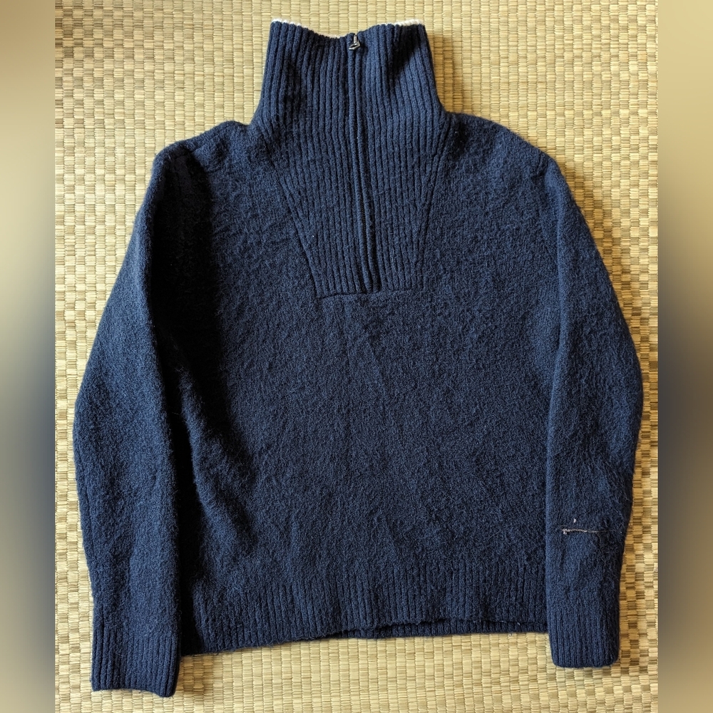 Faherty Merino Wool Cashmere 1/4 Zip Sweater Blue Men's Size Medium